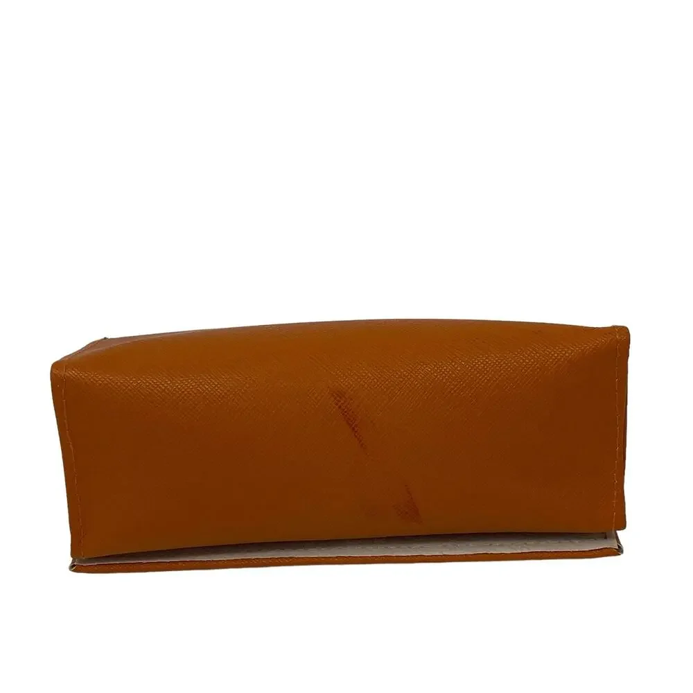 Tory Burch Orange‎ Gold Tone Logo Sunglasses Eyeglasses Case 6.5 x 3.5 Case Only